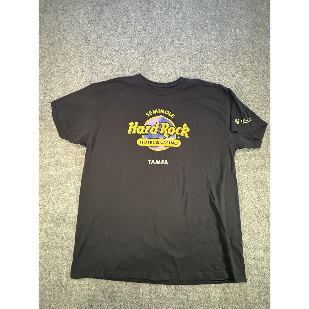 Hard Rock Cafe Shirt Mens XL Black Seminole Hotel Casino Tampa Graphic Tee